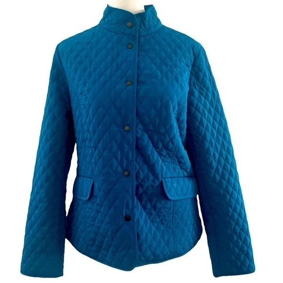 TALBOTS Blue Quilted Jacket - Picture 1 of 5